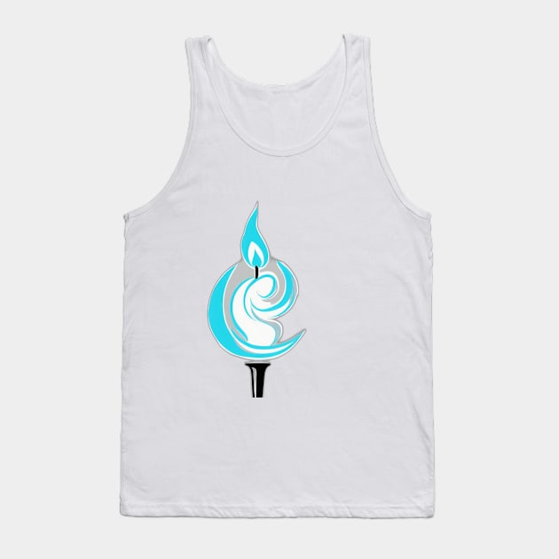 Serene Blue Flame Art No. 616 Tank Top by cornelliusy